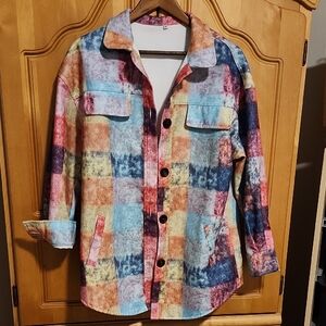 Colorful Plaid Women's Jacket